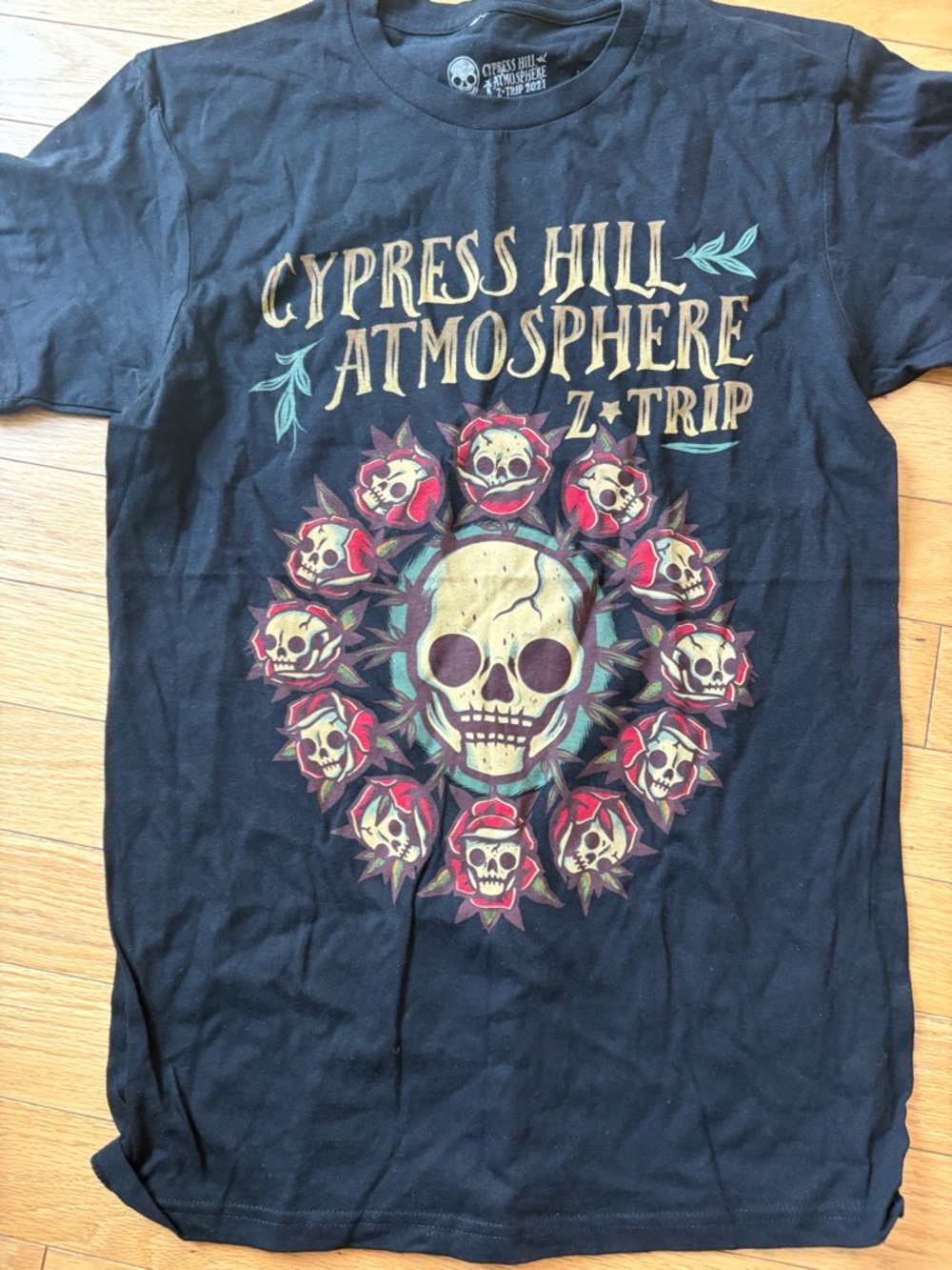Cypress Hill Atmosphere Z-Trip 2021 tour Black Skull Graphic Tee